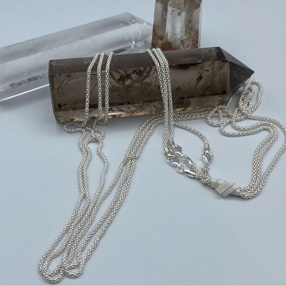 Sterling Silver Italian Popcorn Chain 24” - Picture 3 of 5